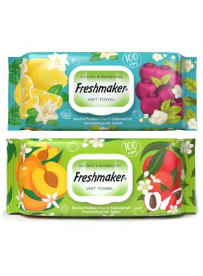 مناديل مبللة بالفواكه - 100 منديل